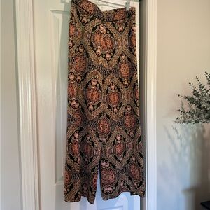 Elastic waist wide leg pant